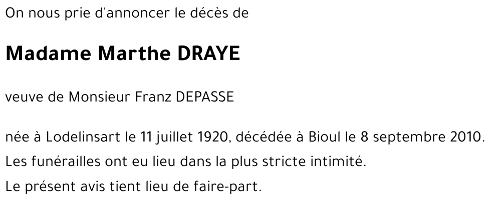Marthe DRAYE