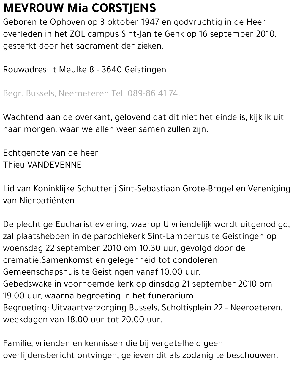 Mia CORSTJENS