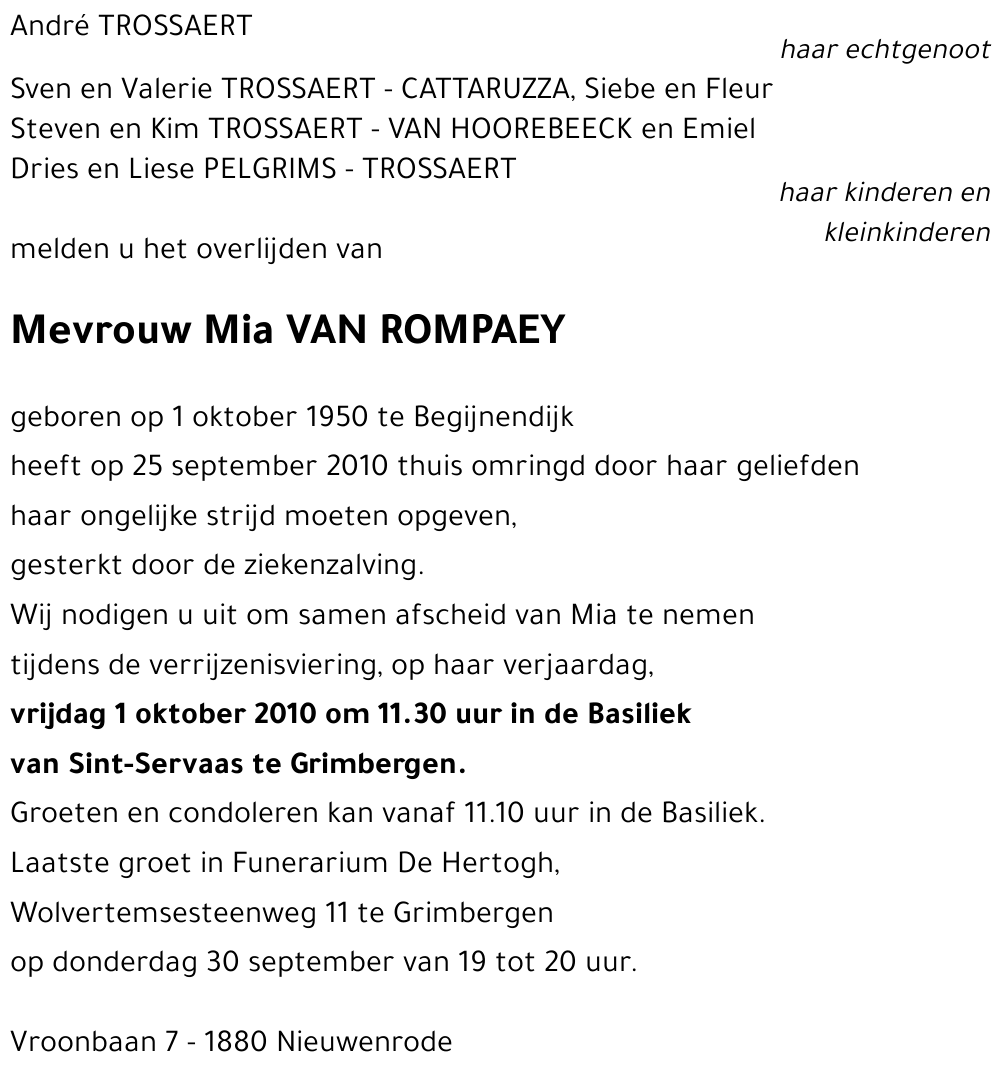 Mia VAN ROMPAEY