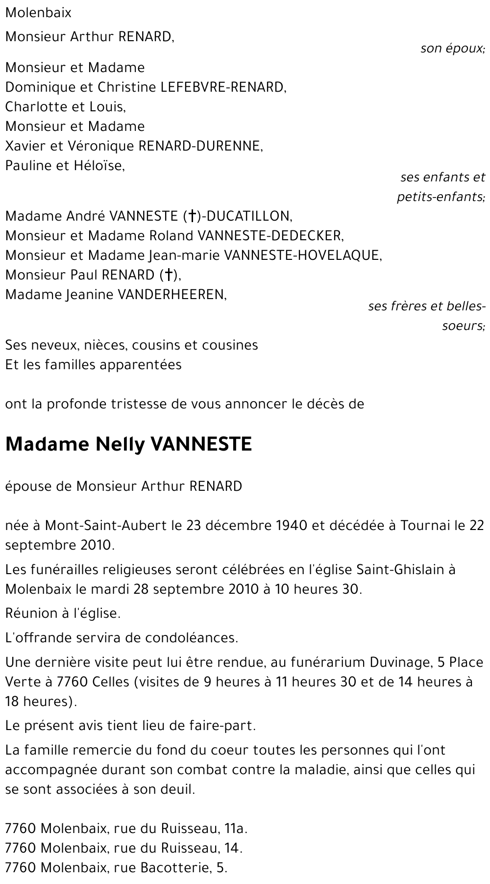 Nelly VANNESTE