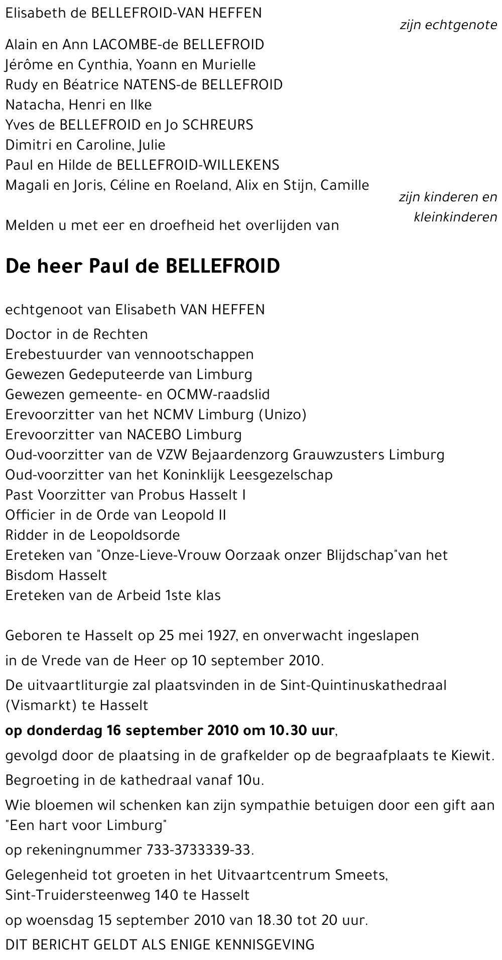 Paul DE BELLEFROID