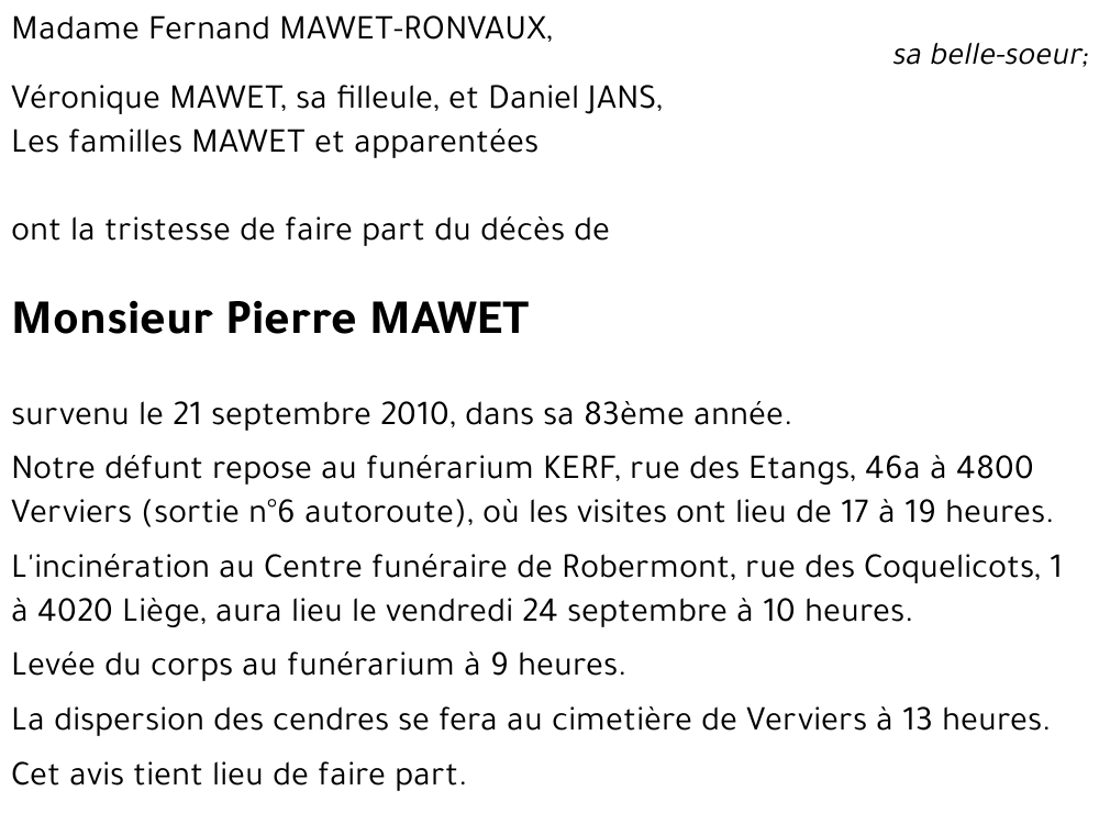 Pierre MAWET
