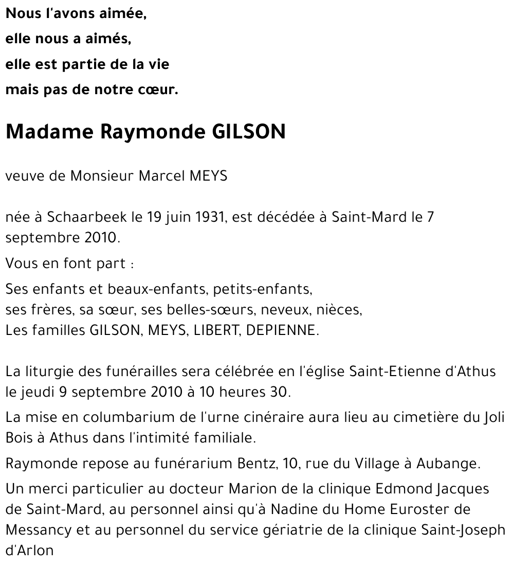 Raymonde Gilson