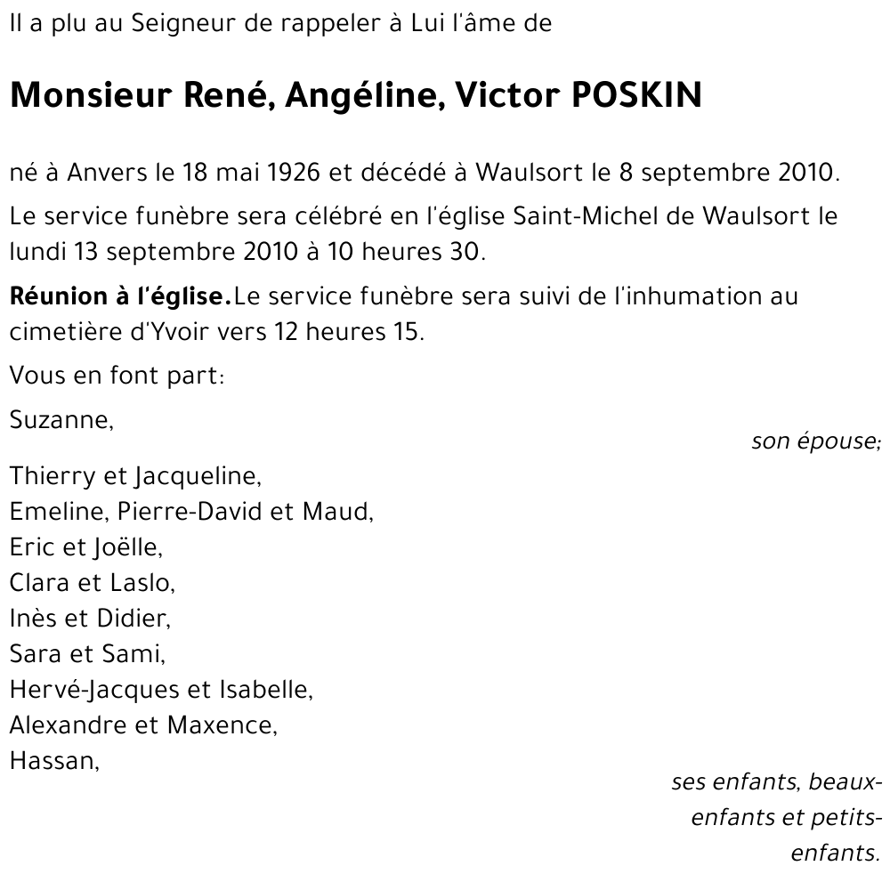 René, Angéline, Victor POSKIN