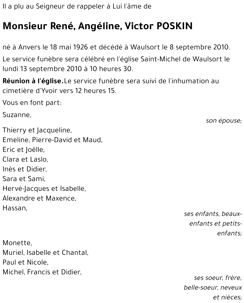 René, Angéline, Victor POSKIN