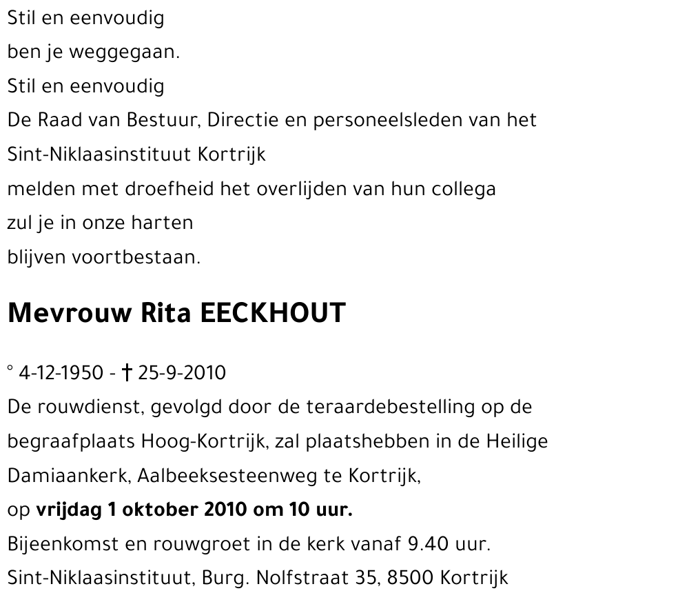 Rita EECKHOUT