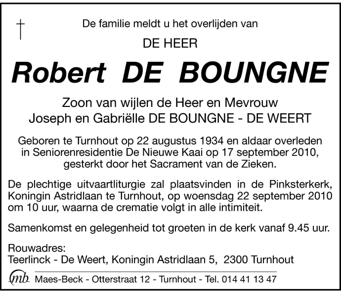 Robert De Boungne