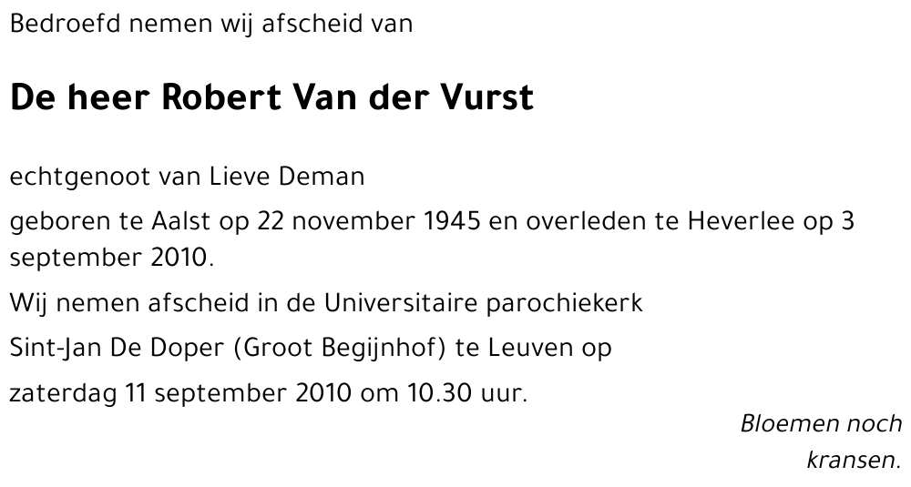 Robert Van der Vurst