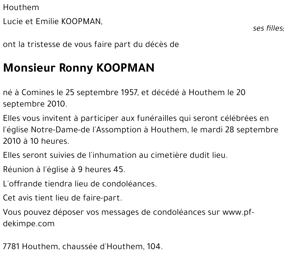 Ronny KOOPMAN