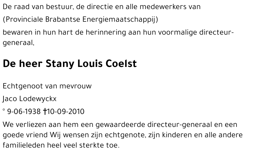 Stany Louis COELST