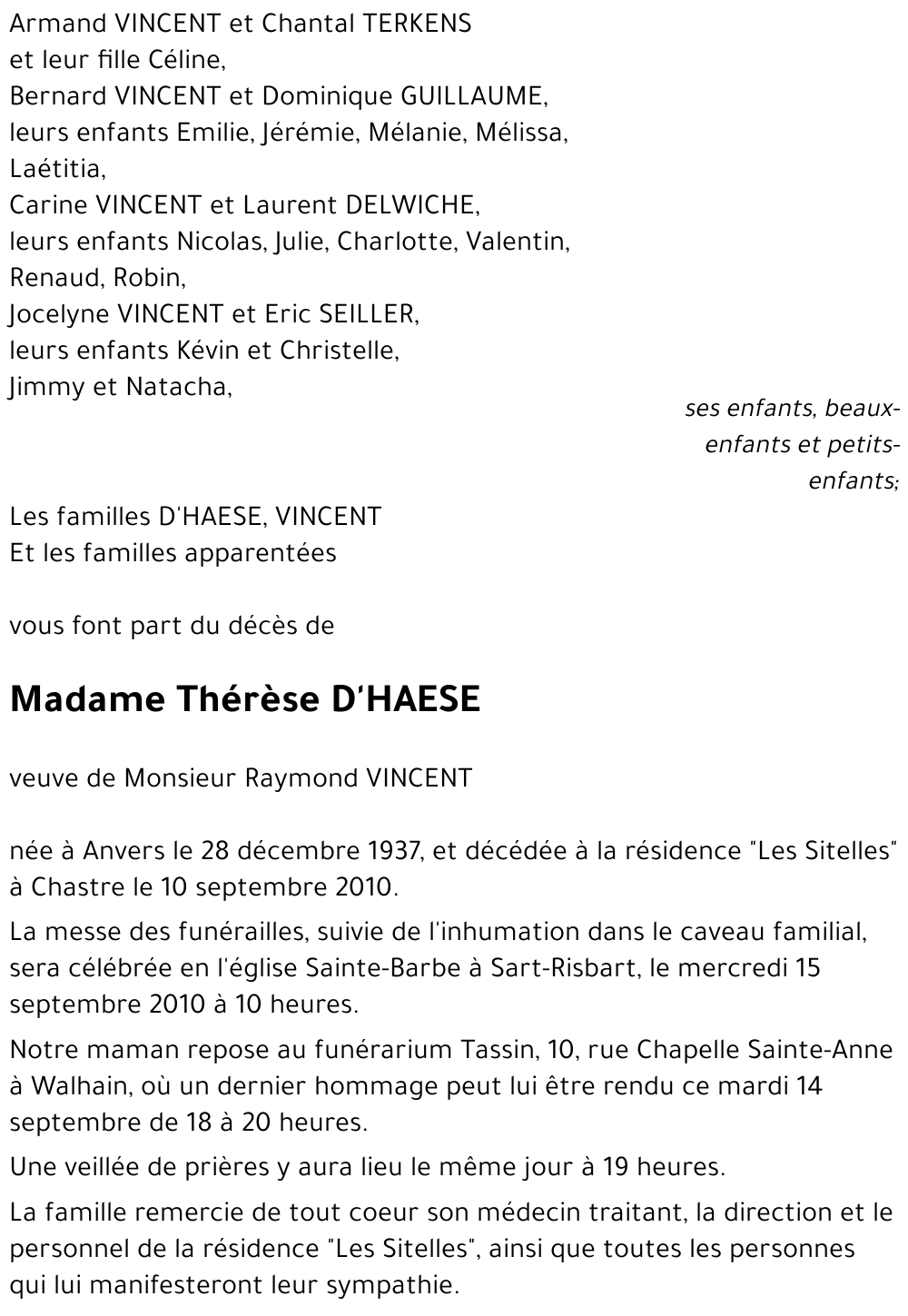 Thérèse D'HAESE