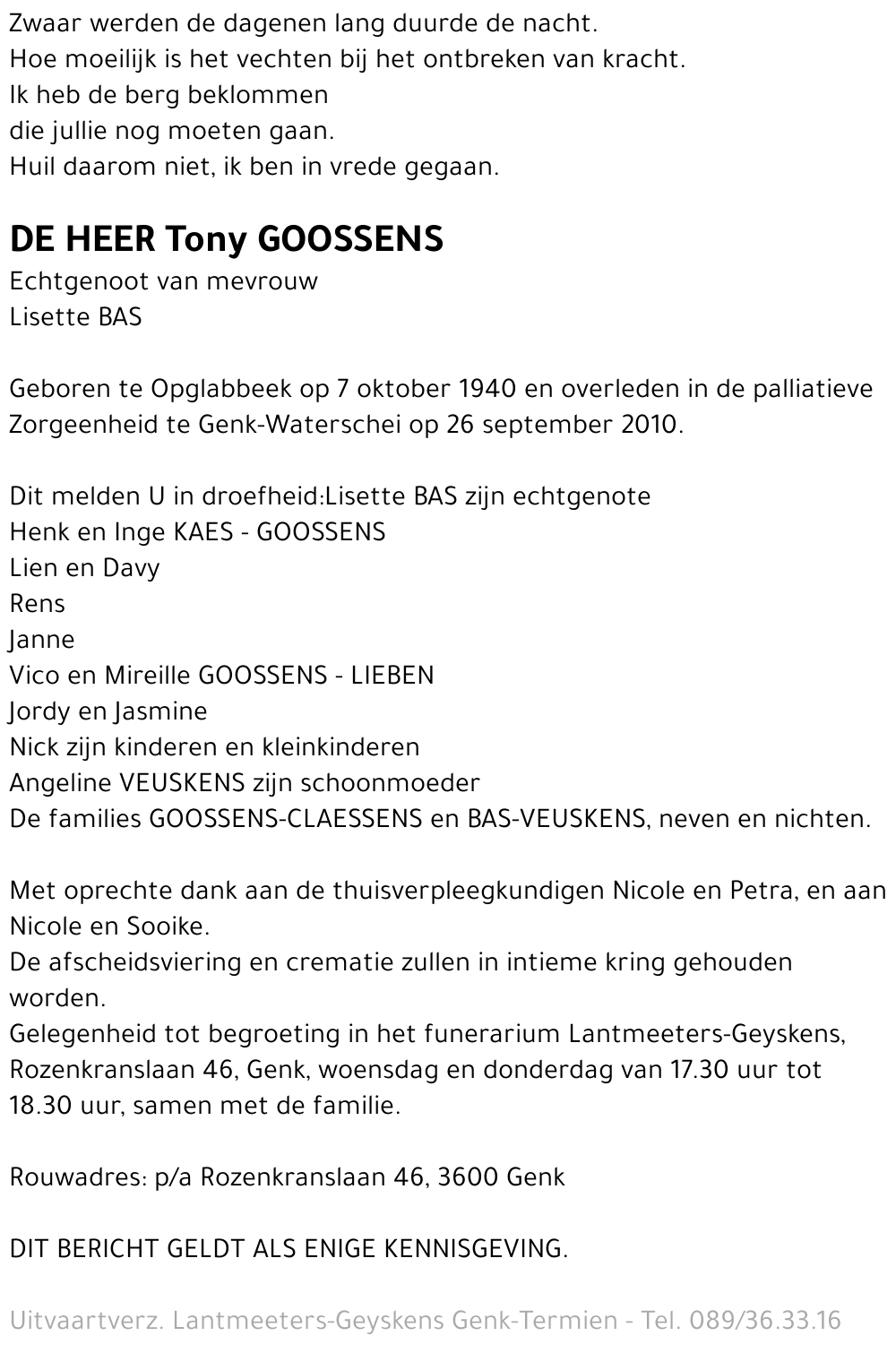 Tony GOOSSENS