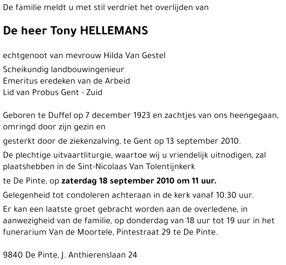 Tony HELLEMANS
