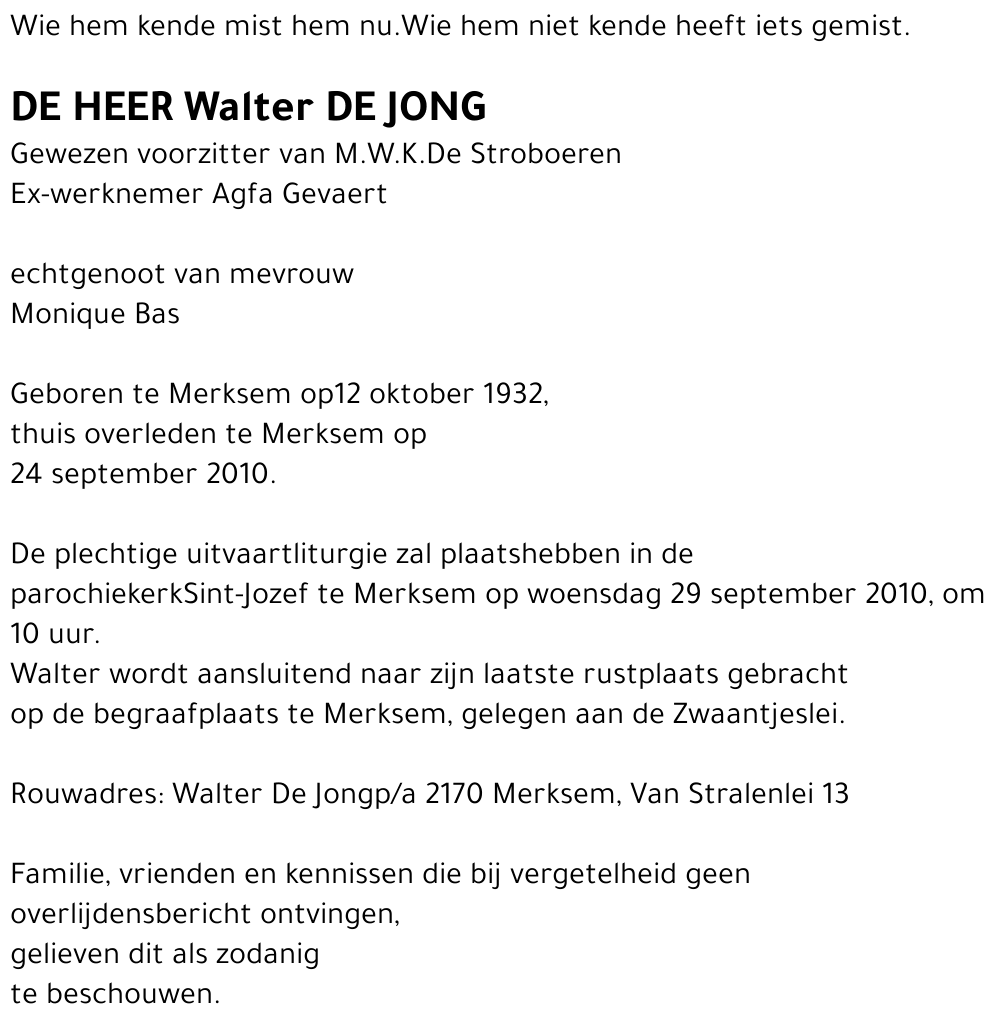 Walter De Jong