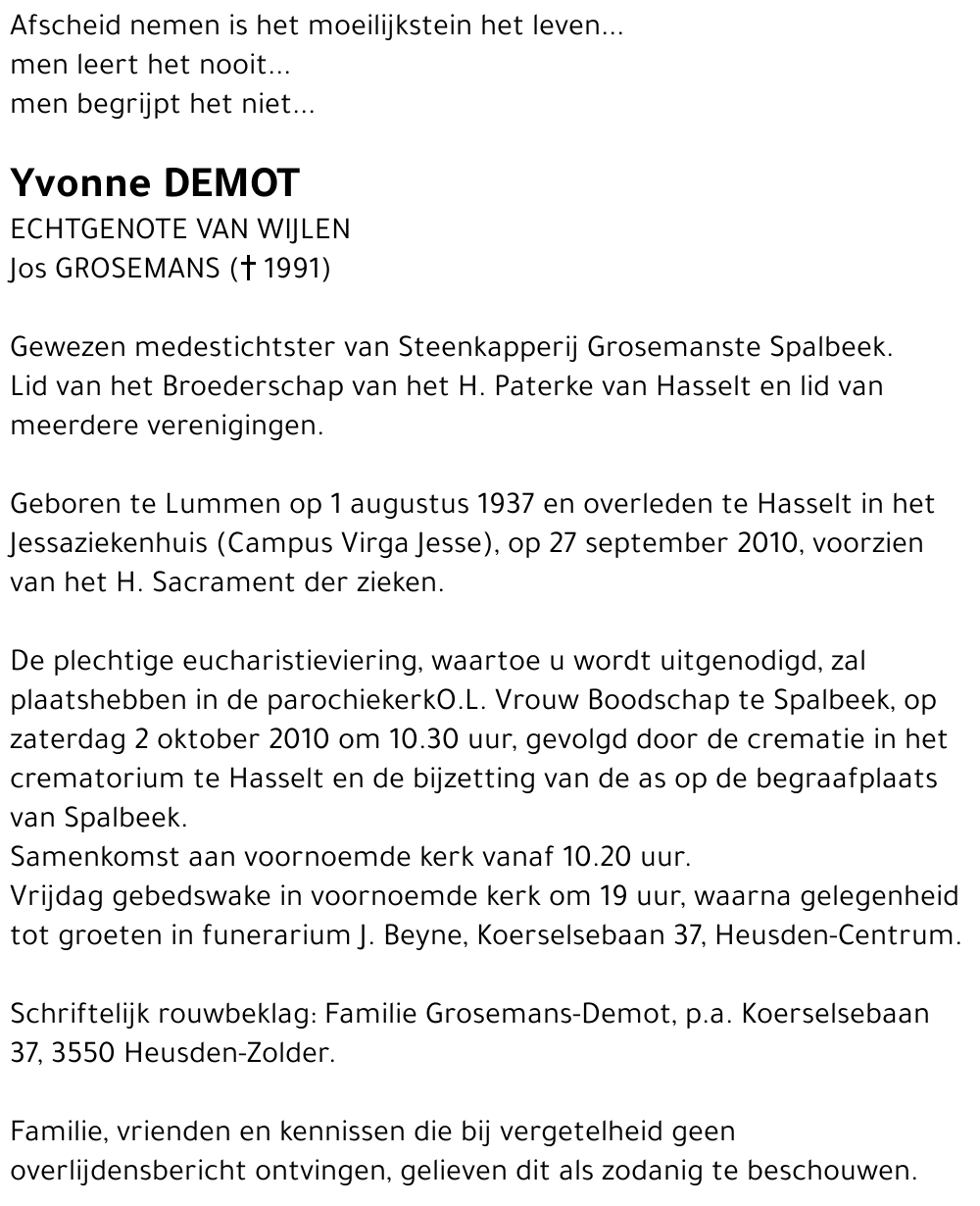 Yvonne Demot