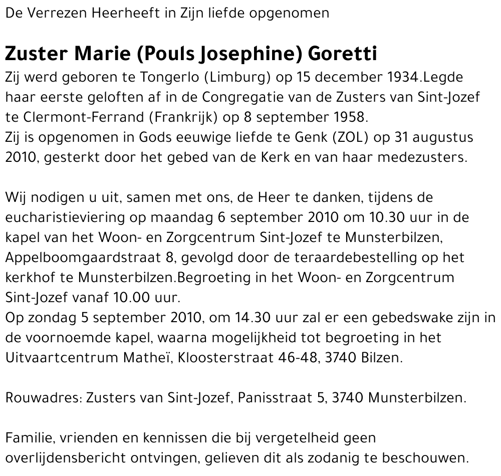 Zuster Marie Goretti