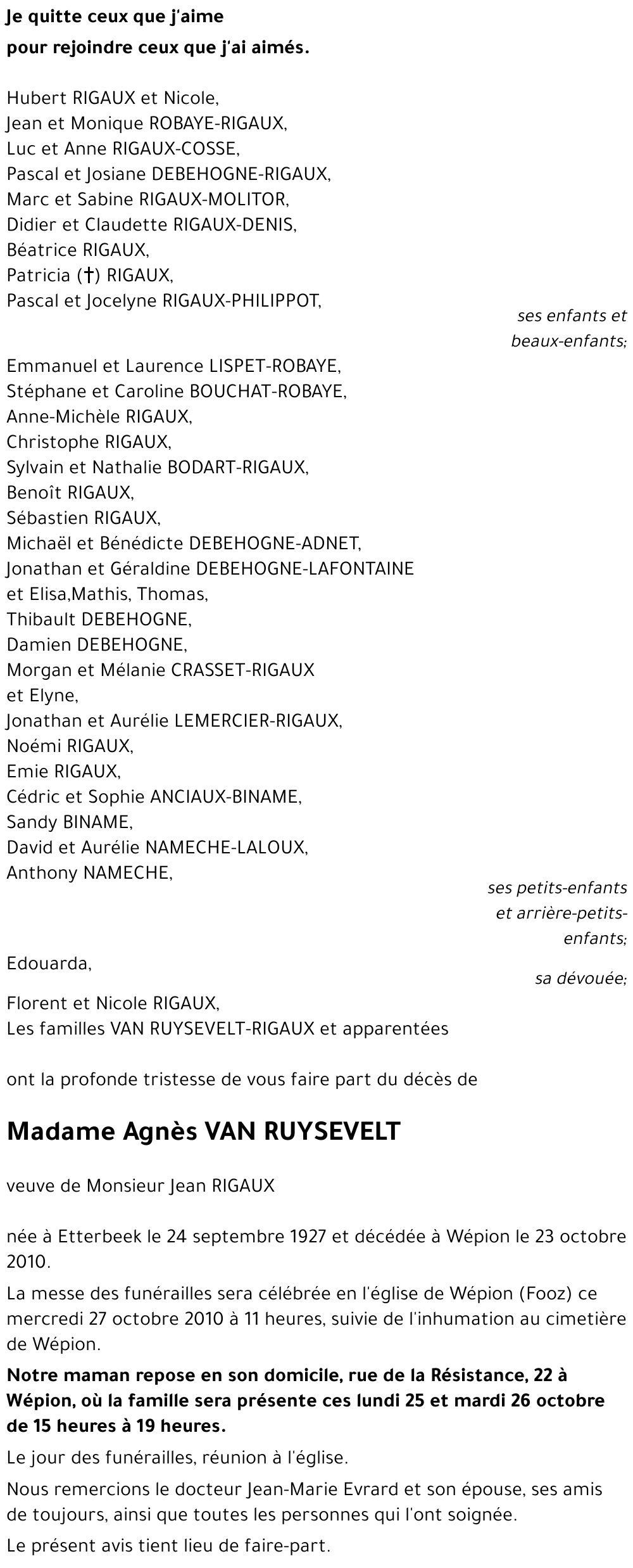 Agnès VAN RUYSEVELT