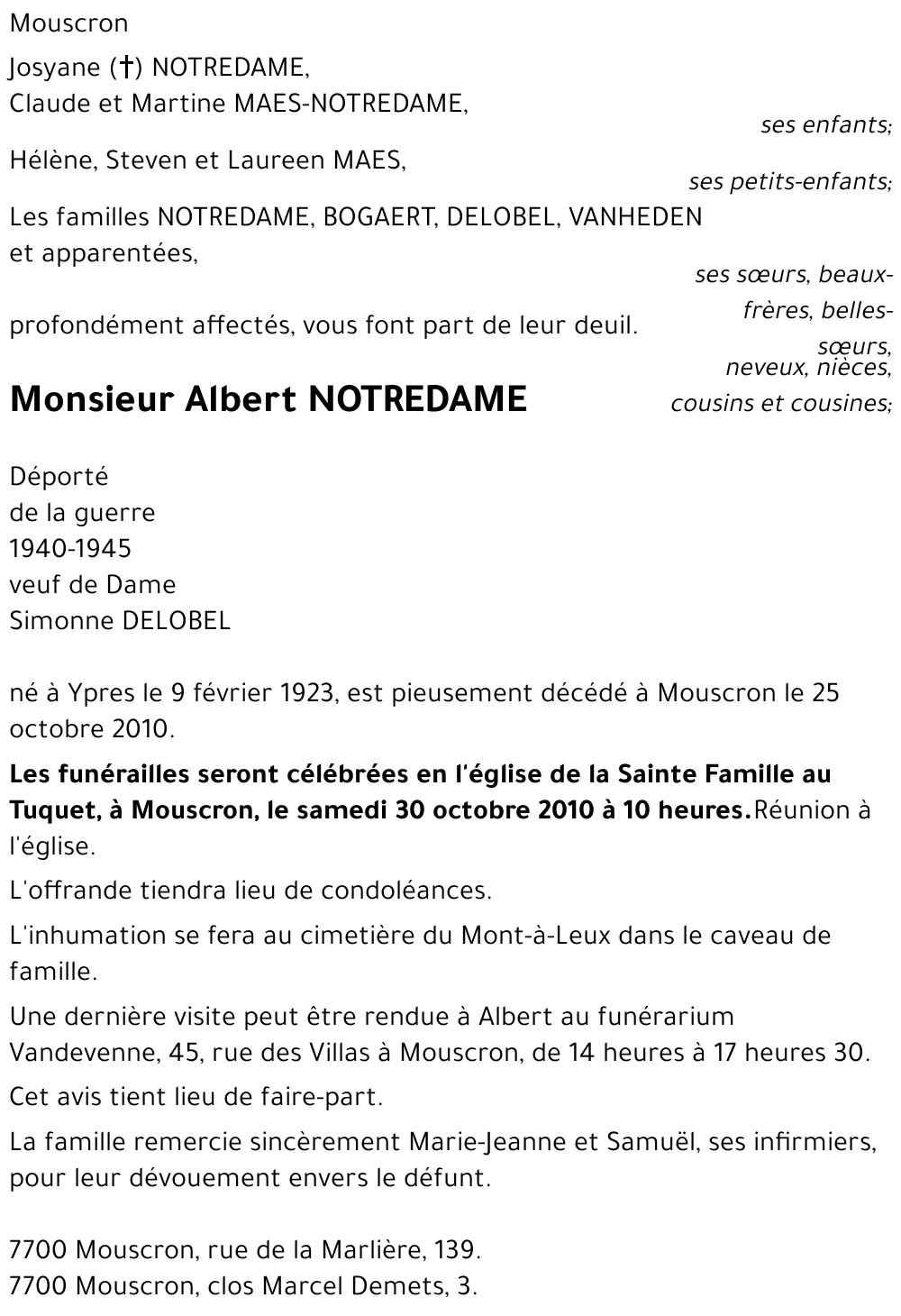Albert NOTREDAME