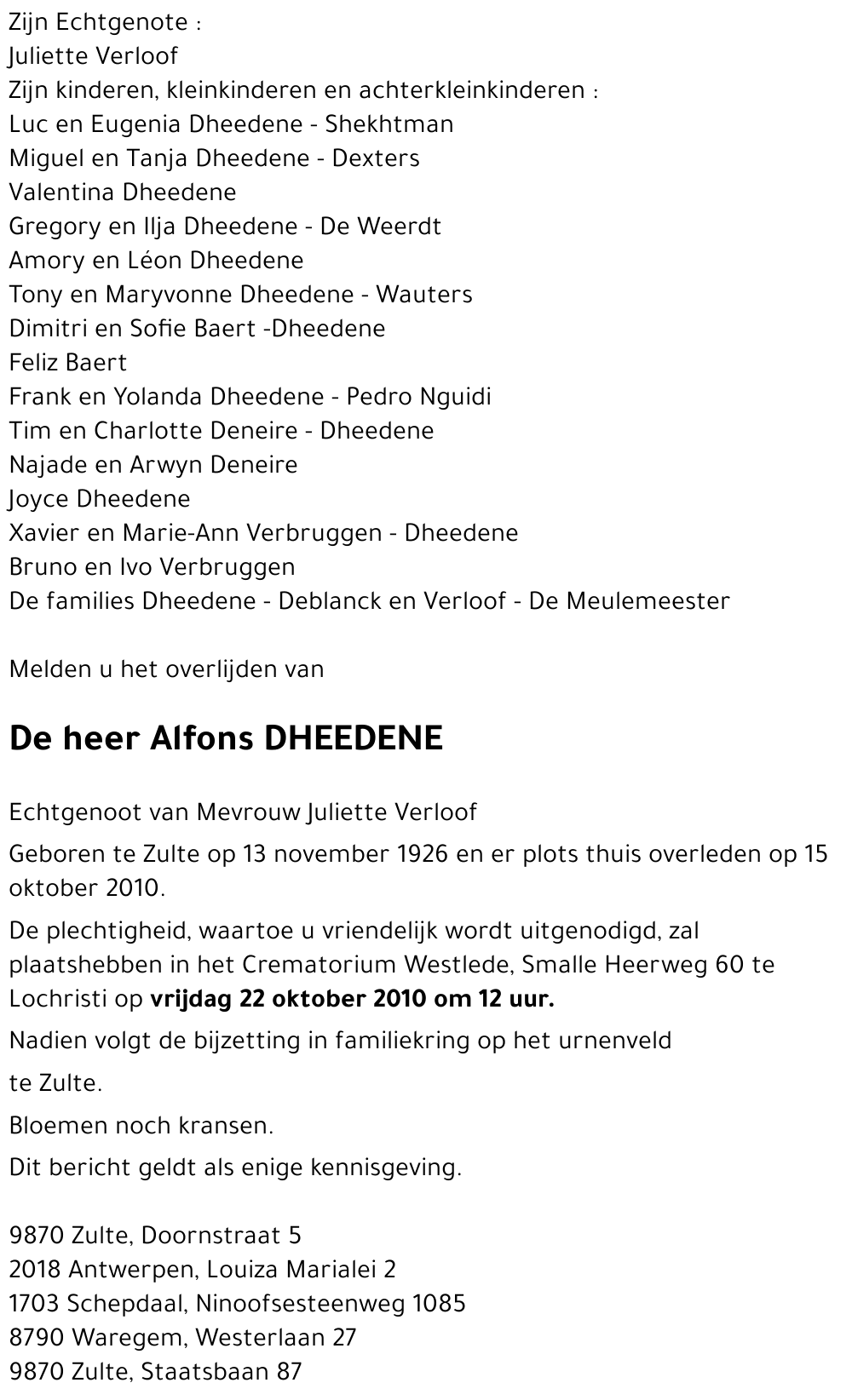 Alfons DHEEDENE