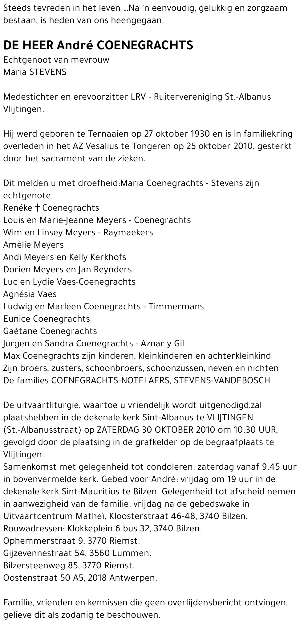 André COENEGRACHTS