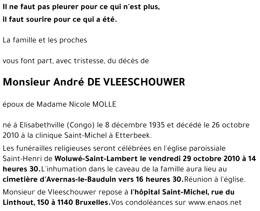 André DE VLEESCHOUWER