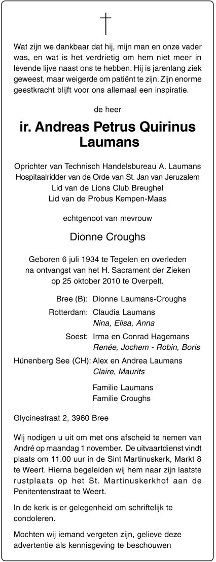 Andreas Petrus Quirinus Laumans