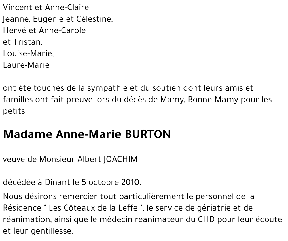 Anne-Marie BURTON