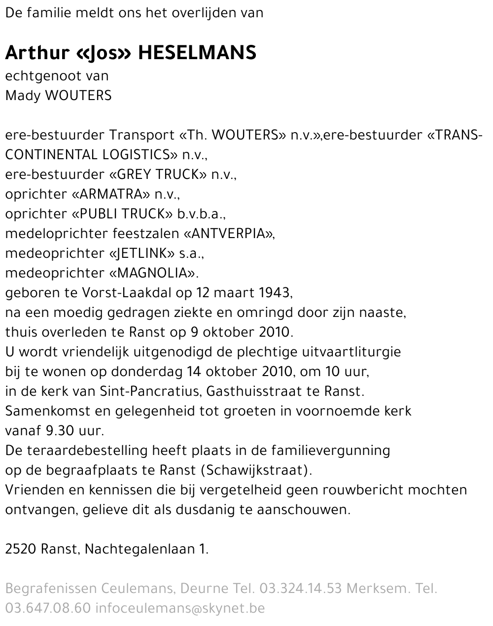 Arthur «Jos» Heselmans