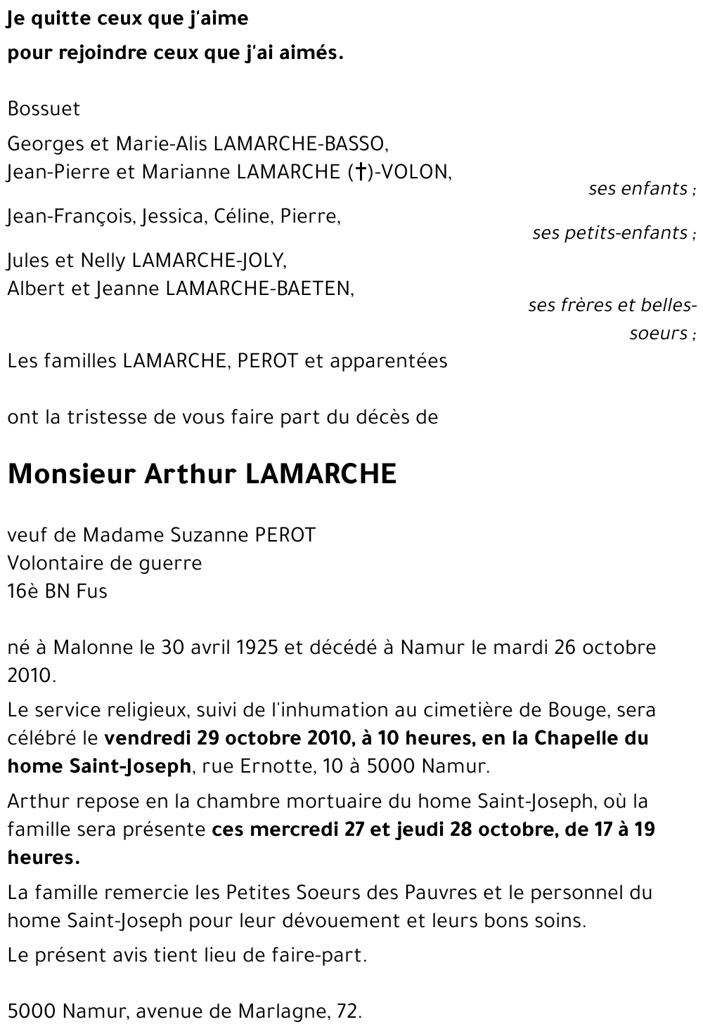 Arthur LAMARCHE