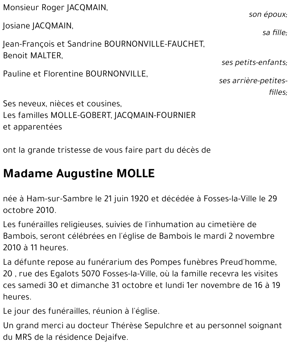 Augustine MOLLE