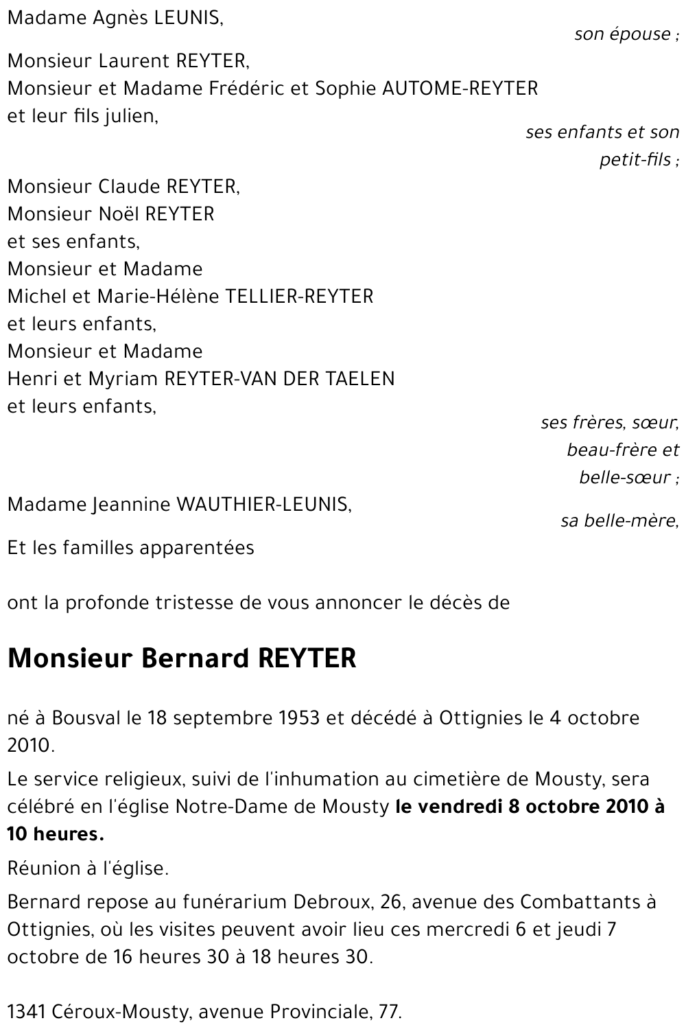 Bernard REYTER