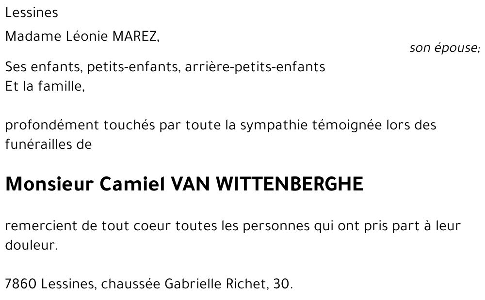 Camiel VAN WITTENBERGHE