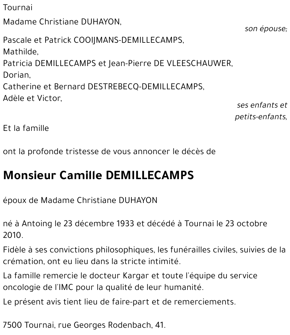 Camille DEMILLECAMPS