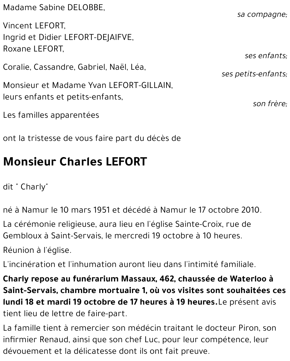 Charles LEFORT