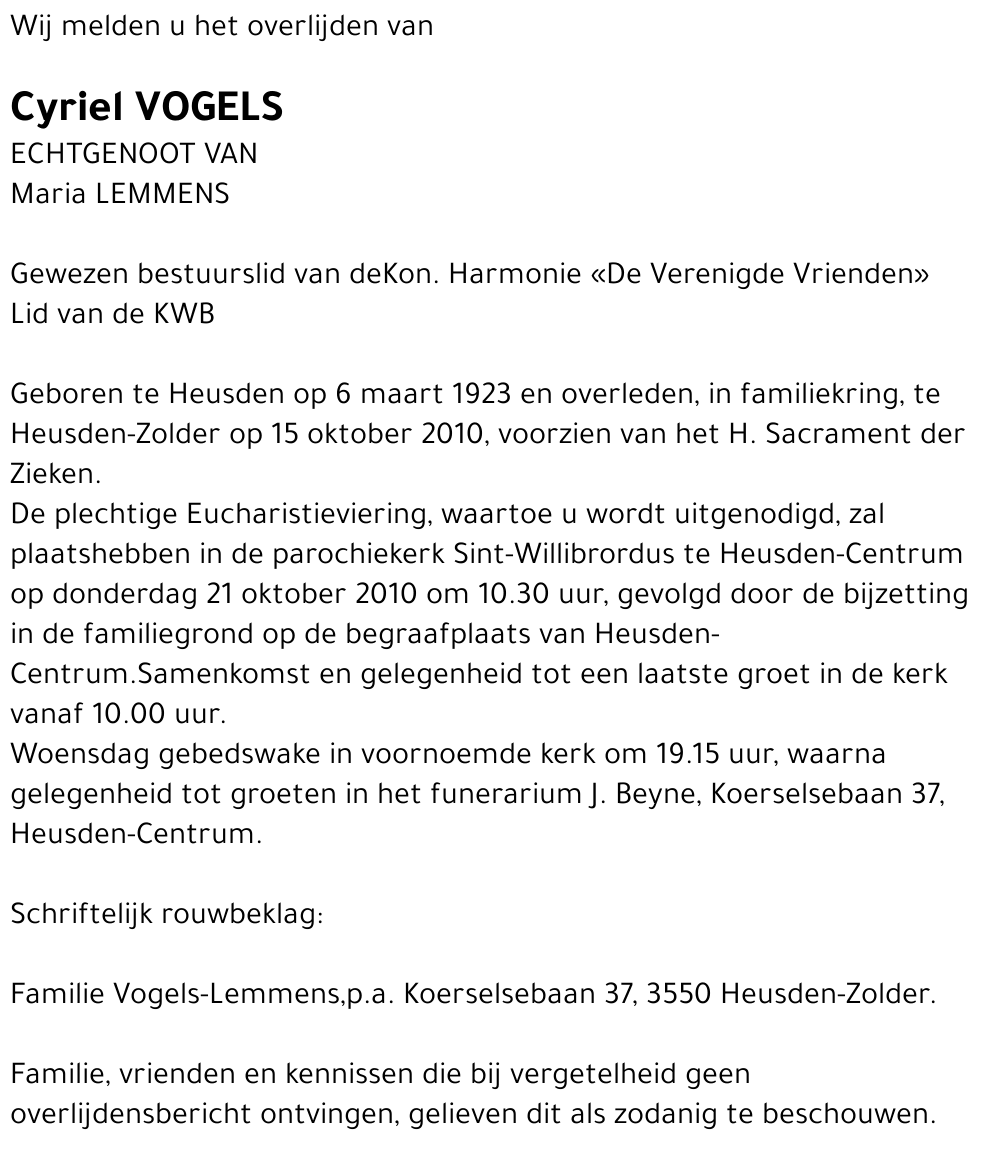 Cyriel Vogels