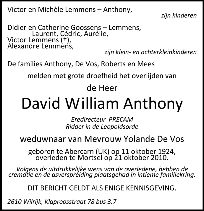 David William Anthony