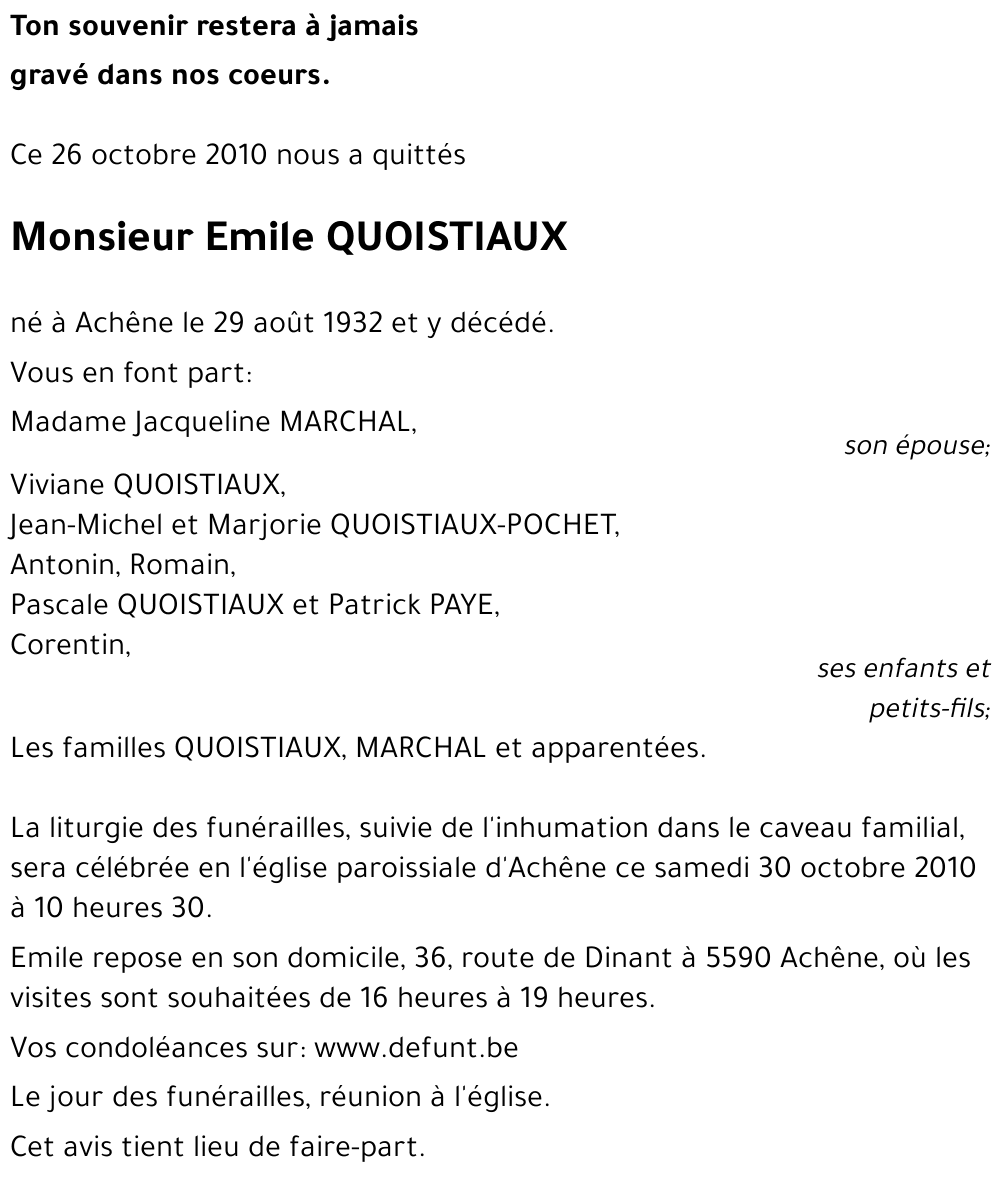 Emile QUOISTIAUX