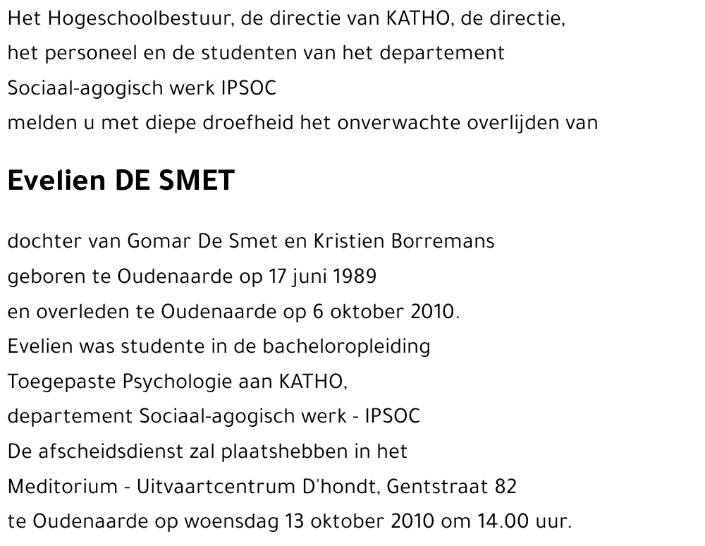 Evelien DE SMET