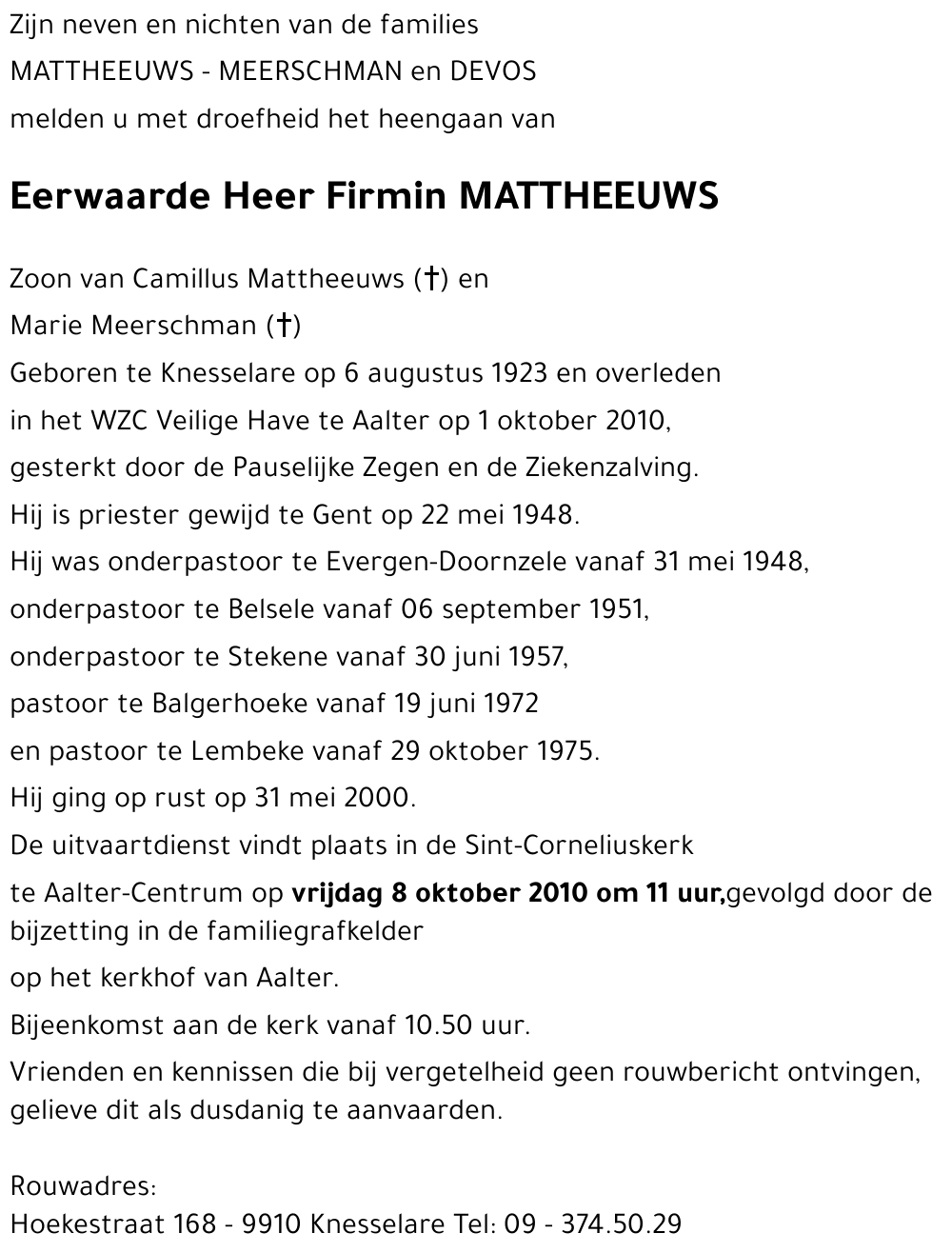 Firmin MATTHEEUWS