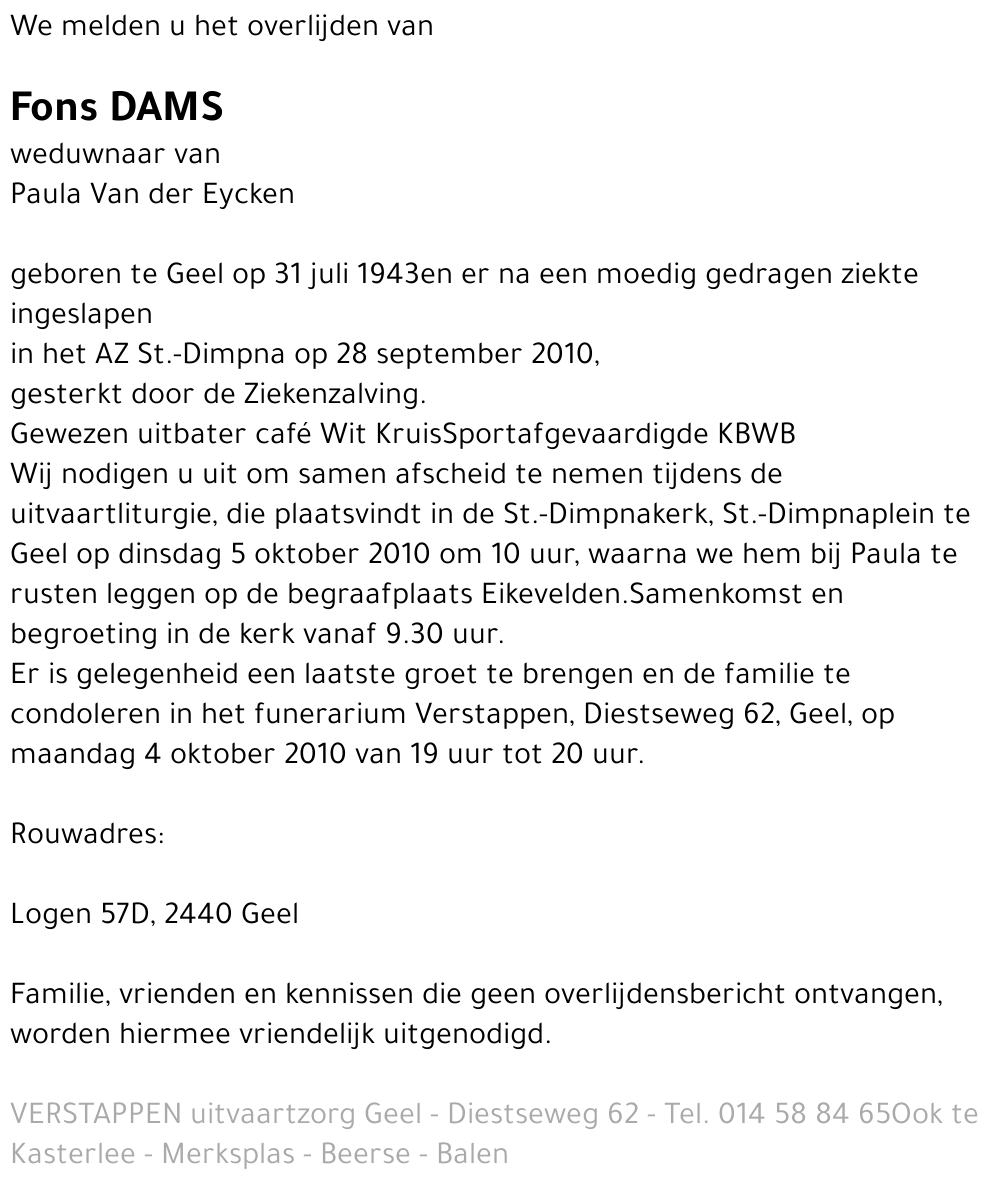 Fons Dams