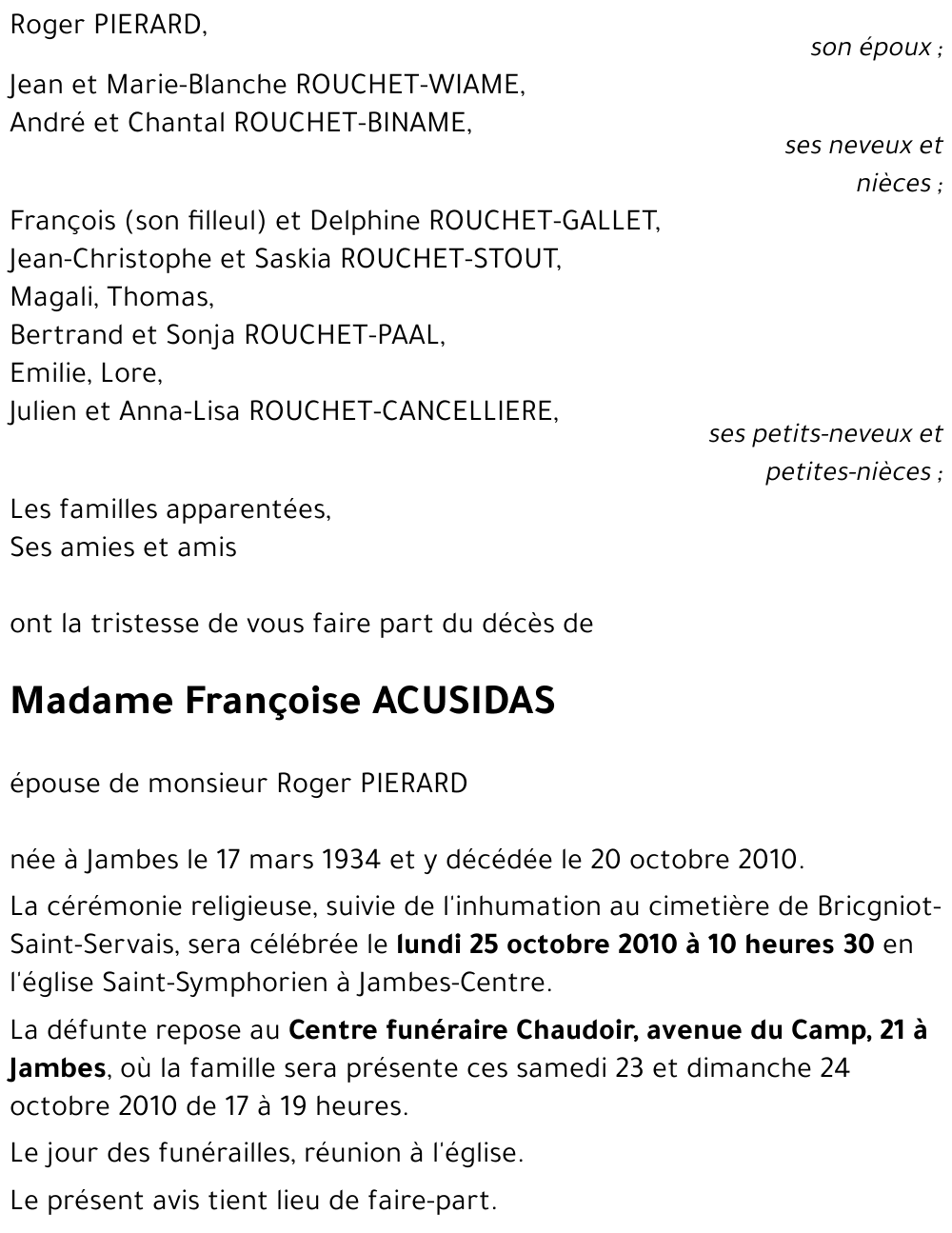 Françoise ACUSIDAS