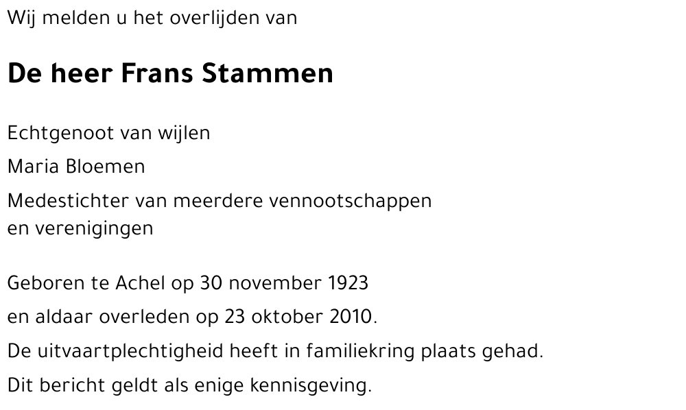 Frans STAMMEN