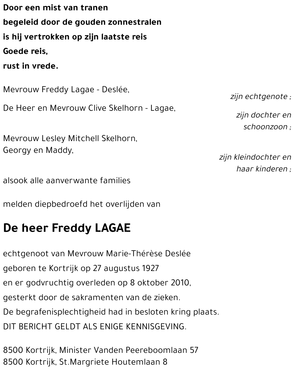 Freddy LAGAE