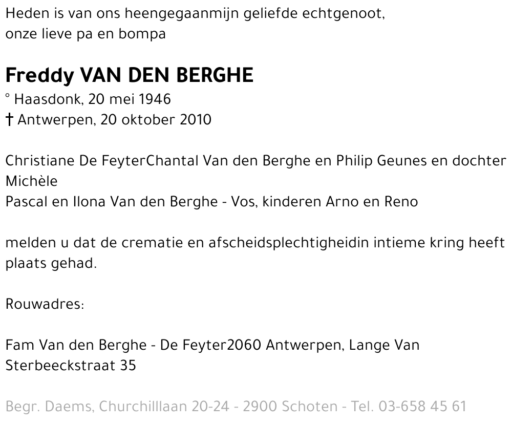 Freddy Van den Berghe