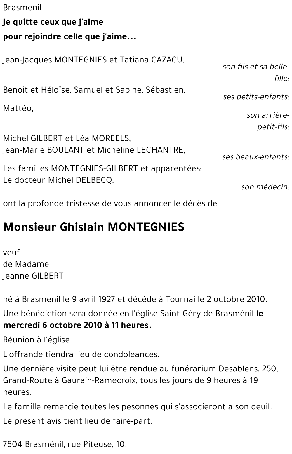 Ghislain MONTEGNIES