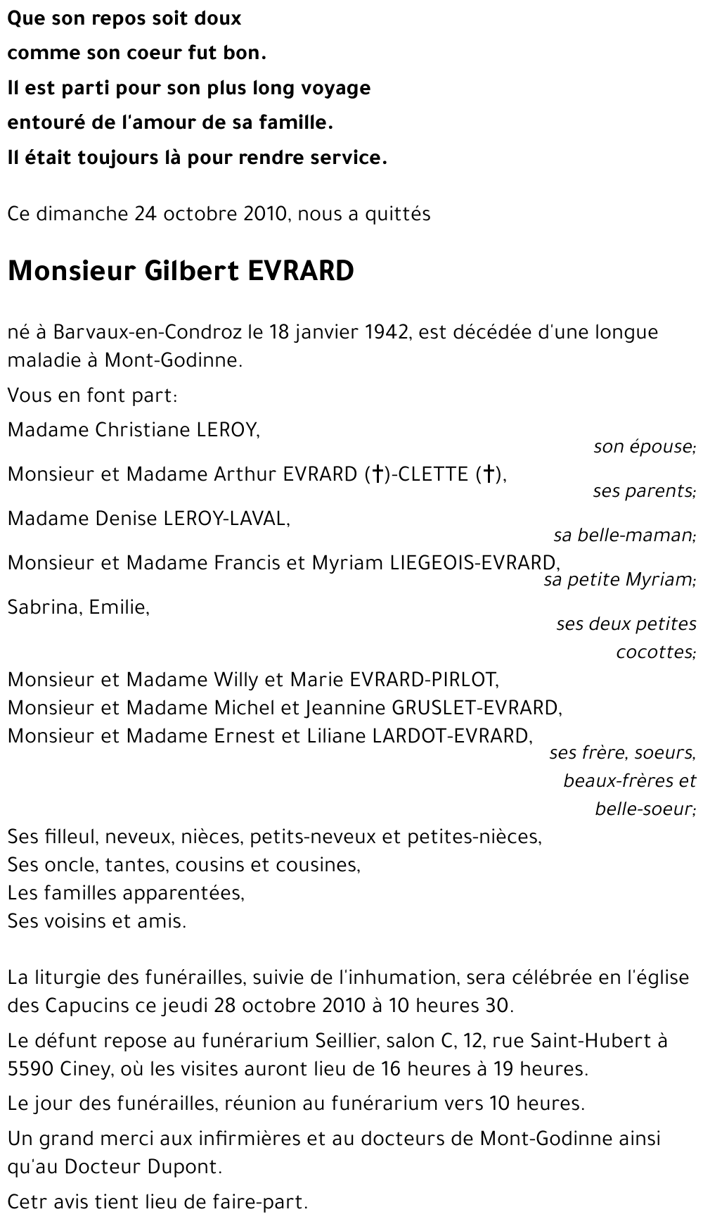 Gilbert EVRARD