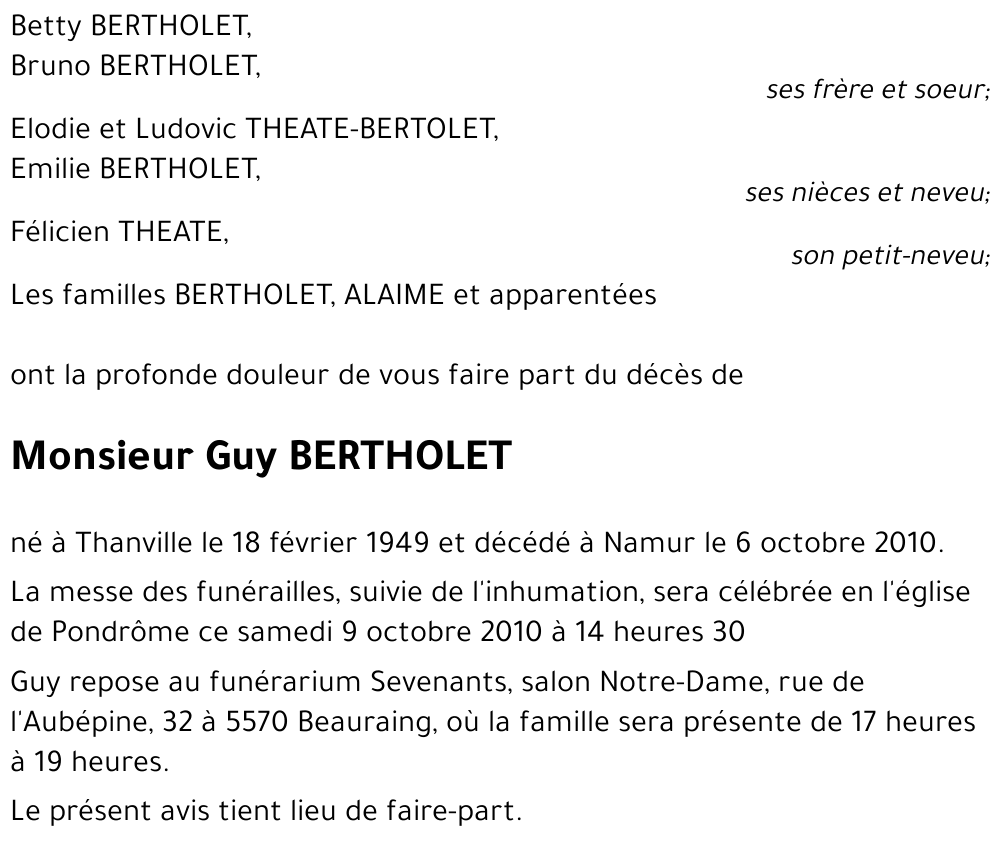 Guy BERTHOLET