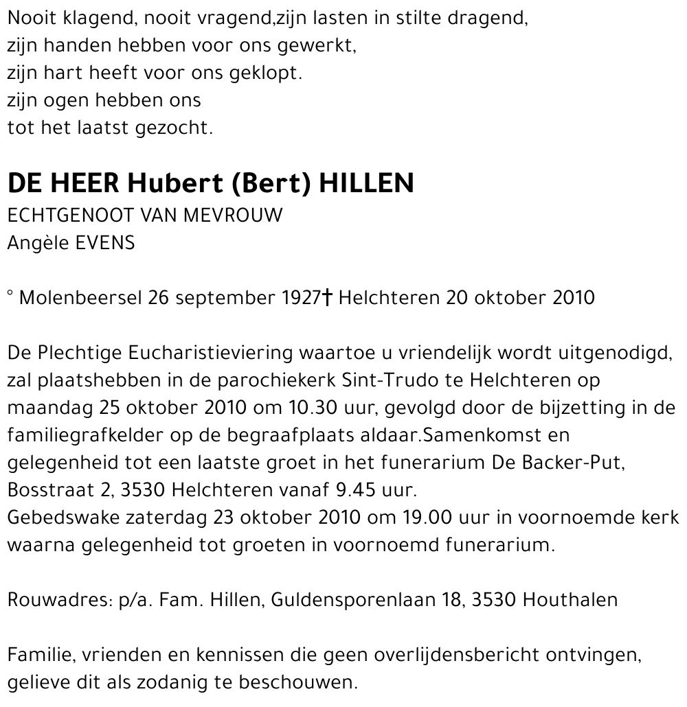 Hubert HILLEN