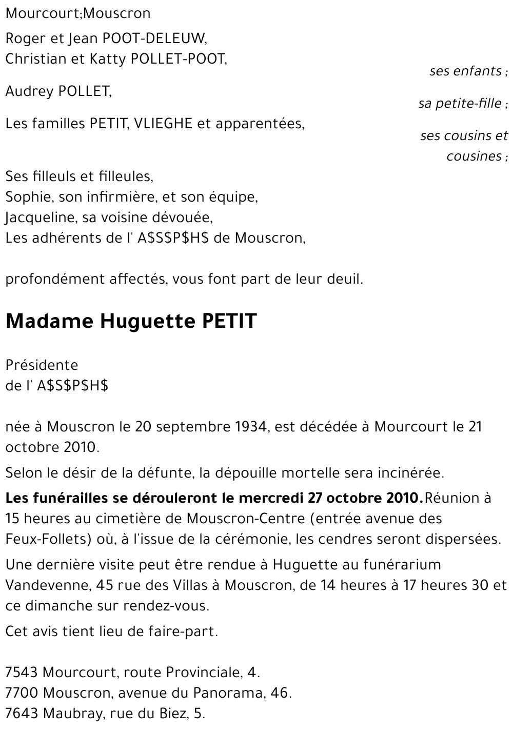 Huguette PETIT