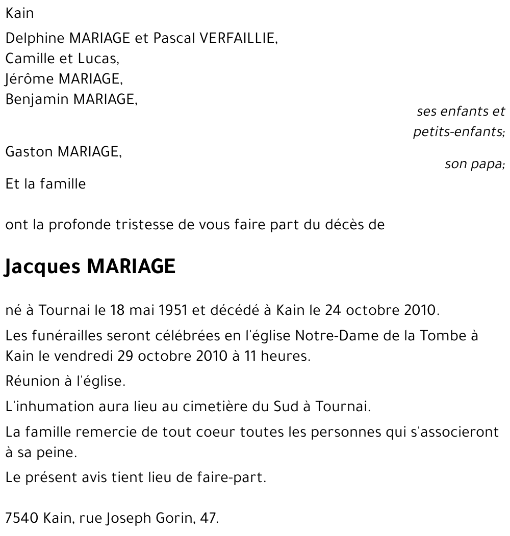 Jacques MARIAGE